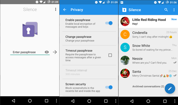 Silence – SMS/MMS Encryption Mode Easy