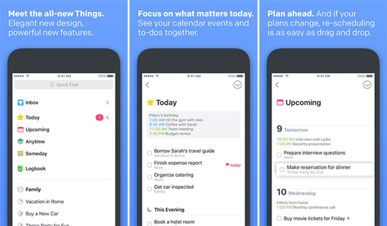 Things 3 is one of the best Business Apps for iPhone Users to Track Work 2019.