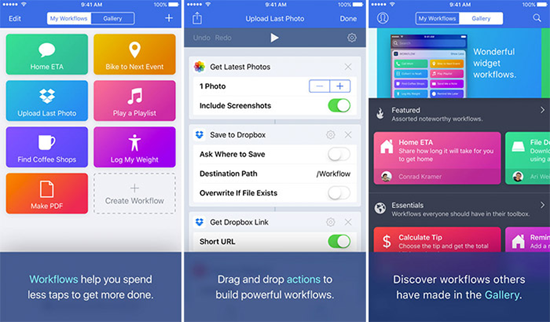 Workflow  is one of the best Business Apps for iPhone Users to Track Work 2019.