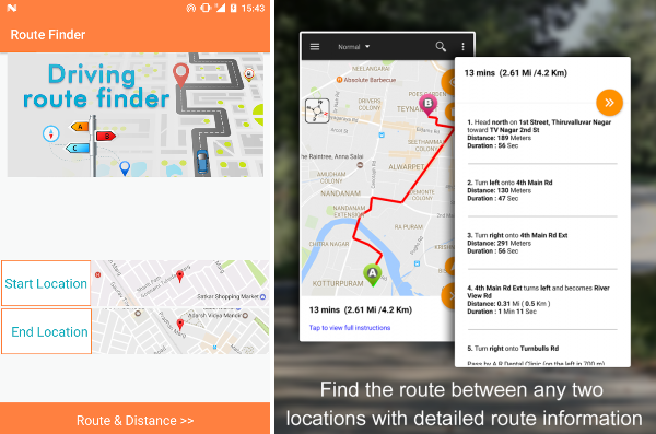 Driving Route Finder is one of best 9 Free Traffic Apps for Android Phones 2019.