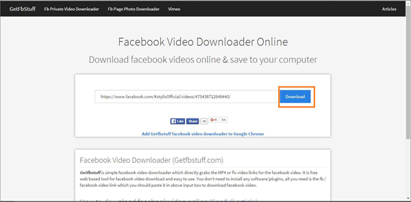 download private facebook video to computer