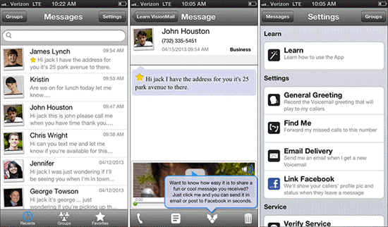 VisionMail Visual Voicemail is one of the best Apps to Send & Receive Voicemails on iPhone.