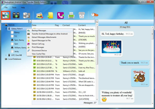 backup viber messages android to pc