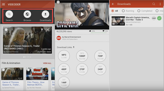 Videoder is one of the best YouTube Music Download Apps for Android.