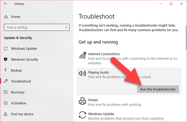 Fix Audio Issues on Windows 10 with Troubleshooter