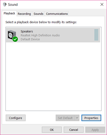 Fix No Sound on Windows 10 by Setting Default Playback