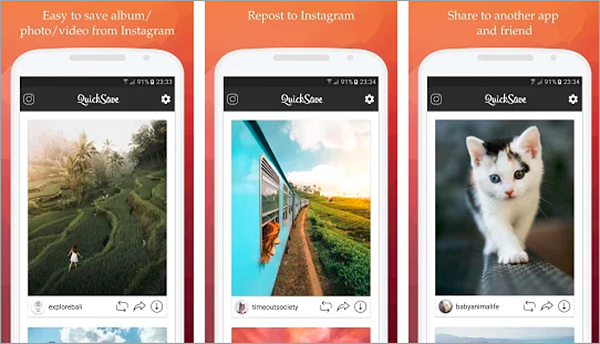 QuickSave is best Apps to Download Instagram Videos and Photos on Android.