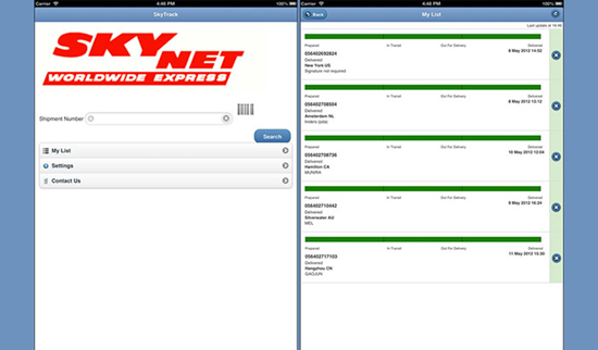 SkyNet Mobile Tracking is best Package & Shipment Tracking Apps for iPhone.