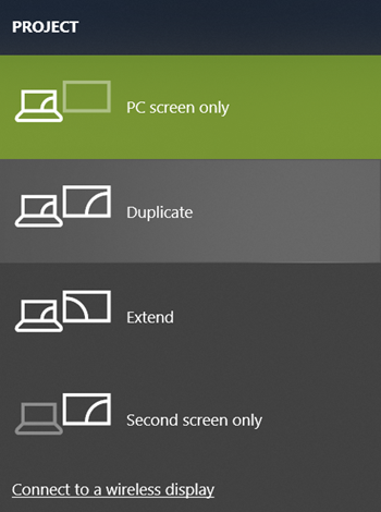 Choose Display Mode on Windows 10