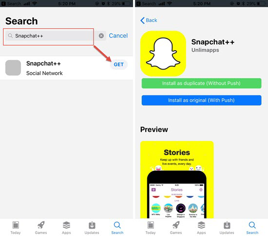 download snapchat for iphone on mac