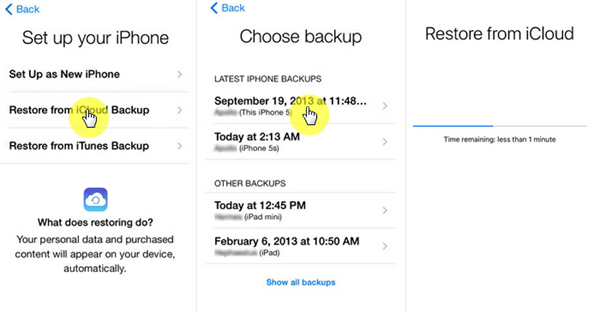 Download Photos from iCloud Backup to iPhone/iPad