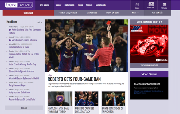 beIN Sports is Top Best Alternative Websites to MamaHD.