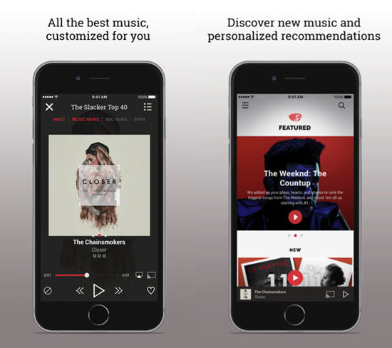 Slacker Radio is one of Top Apple Music Alternatives for iPhone.