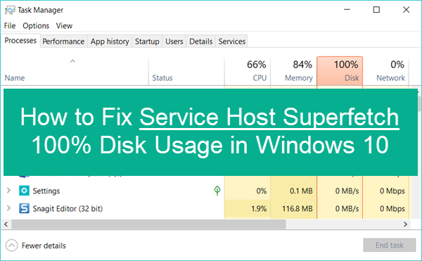 Fix 100% Disk Usage in Windows 10