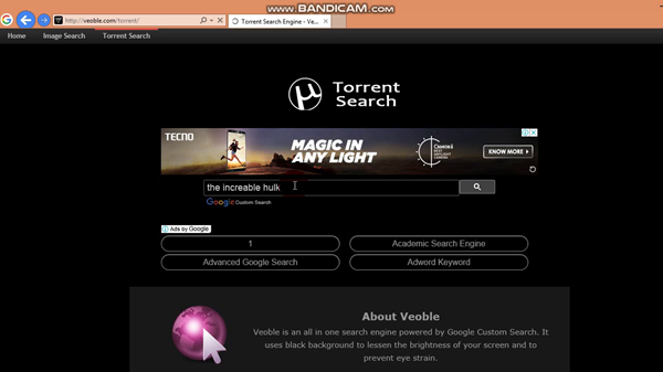 Veoble is one of the Best Torrent Search Engine Sites.