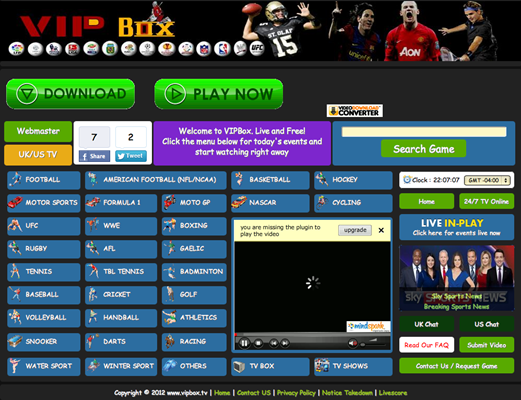 VIPBox is Top Best Alternative Websites to MamaHD.