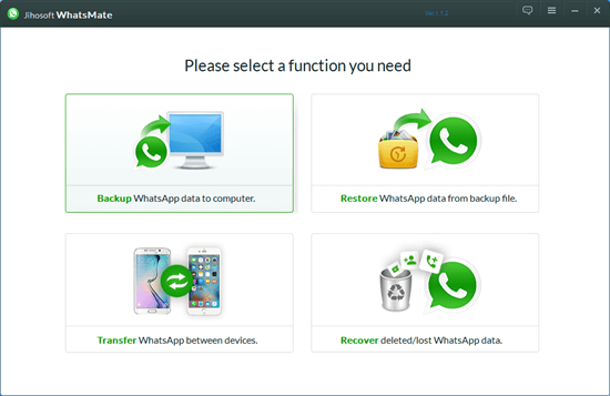 Using Jihosoft WhatsMate to backup your WhatsApp chats to computer