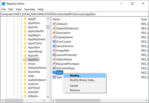 Disabling Clipsvc and AppXSvc permanently