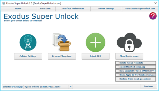 iPhone iCloud Unlock Tool: Exodus Super Unlock