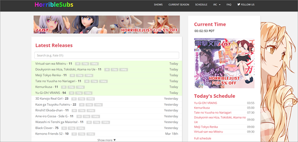 HorribleSubs  is one of the Top Amazing NYAA Alternative Torrent Website.