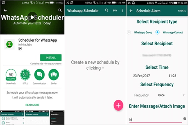 Using Scheduler for WhatsApp to Schedule WhatsApp Messages On Android.