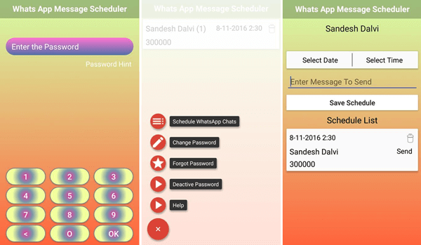 Using WhatsApp Message Scheduler to Schedule WhatsApp Messages On Android.
