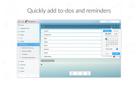 Wunderlist is one of the best To-do List Apps on Mac.