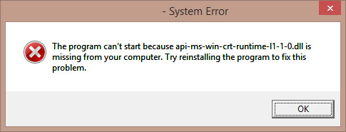 How to Fix “The program can't start because api-ms-win-crt-runtime-l1-1-0.dll is missing”