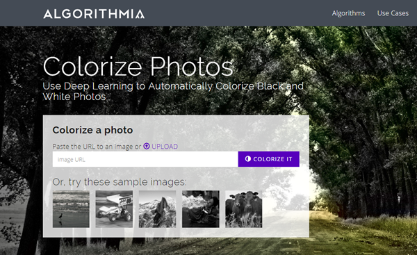 Using Algorithmia Colorize Photos to Convert Black and White Photos to Color.