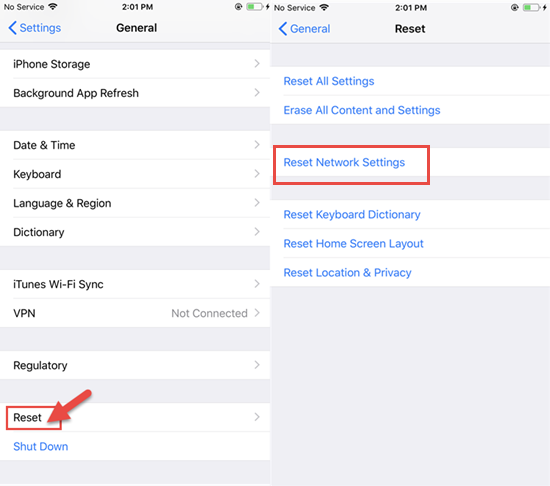 By Resetting the Network Settingsto Fix WhatsApp Web Not Working on iPhone/iPad