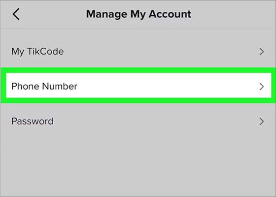 how to add a phone number to a TikTik account