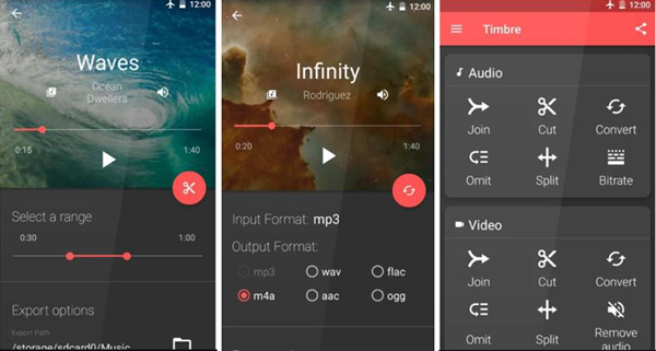 Timbre is one of the best Free Audio MP3 Cutter Apps for Android Users.