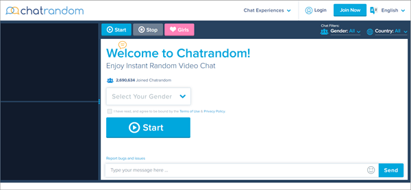 ChatRandom is one of the Top Best Websites Alternative to RouletteB.