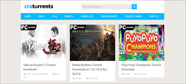 CroTorrents is one of the best game torrenting sites to download games.