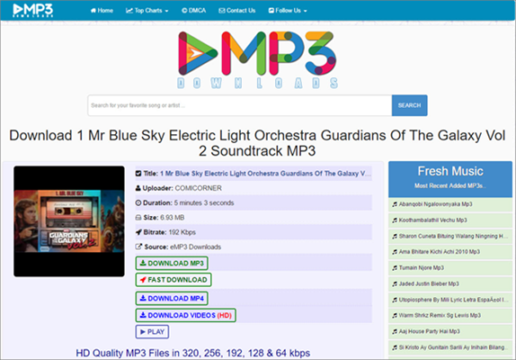 eMP3 Downloads is one of the top best alternatives to MusicPleer.