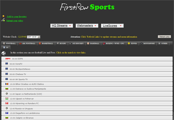 Using FirstRow Sports to Watch Live Football on Windows Computer/Mobile.