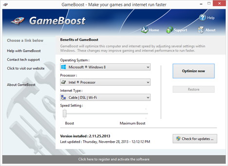 GameBoost is one of the top best Game Optimizers and Boosters for PC.