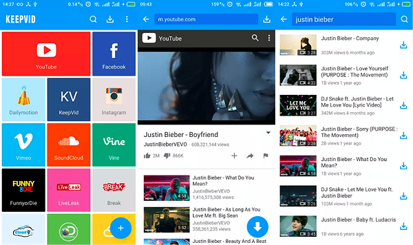 KeepVid is one of the best free YouTube video downloader Apps for Android.