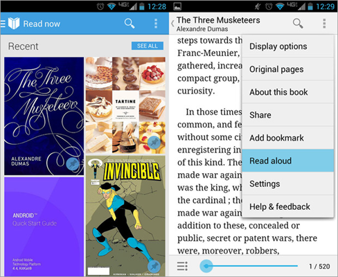 How To Use Text-To-Speech On Google Play Books.