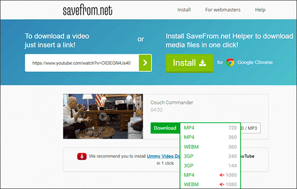 How to download videos from YouTube using Savefrom