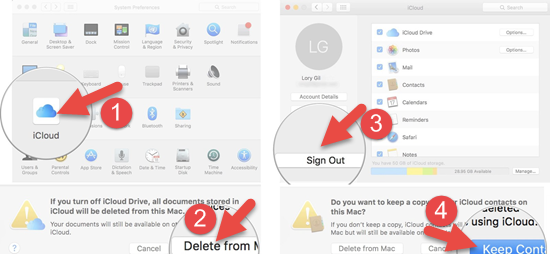 Sign out iCloud on Mac