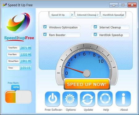 SpeedItup Free is one of the top best Game Optimizers and Boosters for PC.