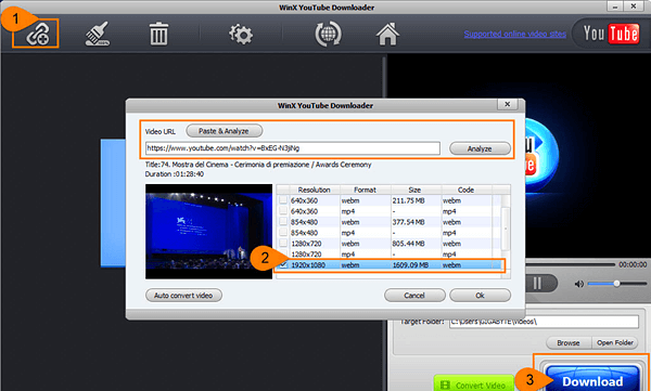 How to download YouTube videos via WinX Downloader