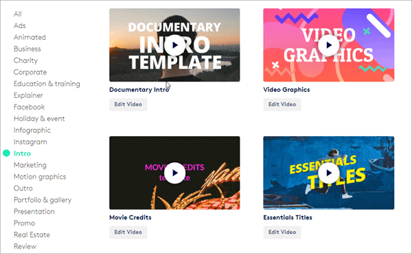 Biteable is one of the online YouTube Intro Makers with amazing templates.