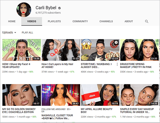 Carli Bybel is one of the top best beauty gurus and makeup artists on YouTube.