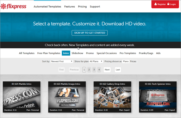 Flixpress is one of the online YouTube Intro Makers with amazing templates.