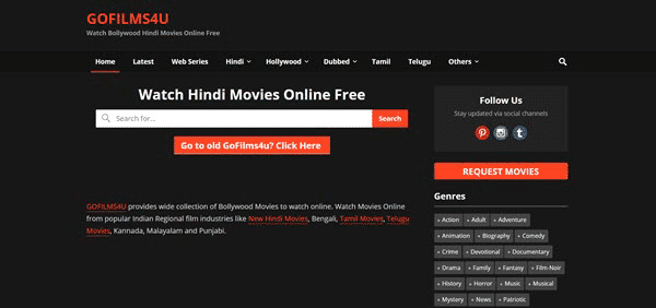 Gofilms4u is one of the best alternative sites similar to FilmLinks4U.