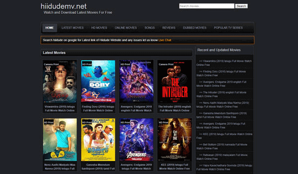 Hiidude is one of the best alternative sites similar to FilmLinks4U.