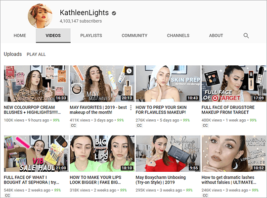 KathleenLights is one of the top best beauty gurus and makeup artists on YouTube.