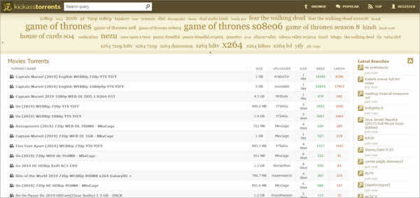 KickassTorrents is one of the best websites to download movies/TV series.